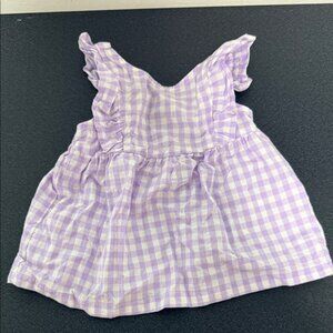 Purple Gingham Ruffle Dress